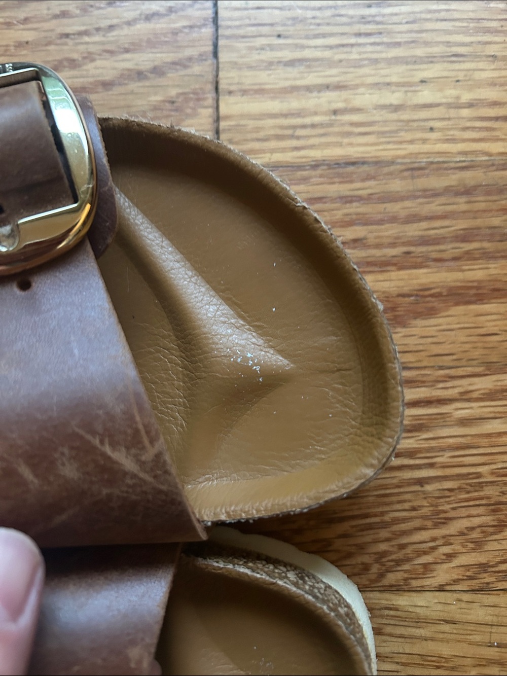 Birkenstock Arizona Big Buckle Cognac Oiled Leather Sandals Size 38 US 7 Narrow - Picture 12 of 13
